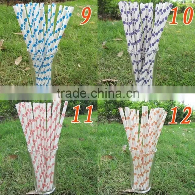 Orange Striped Paper Straws