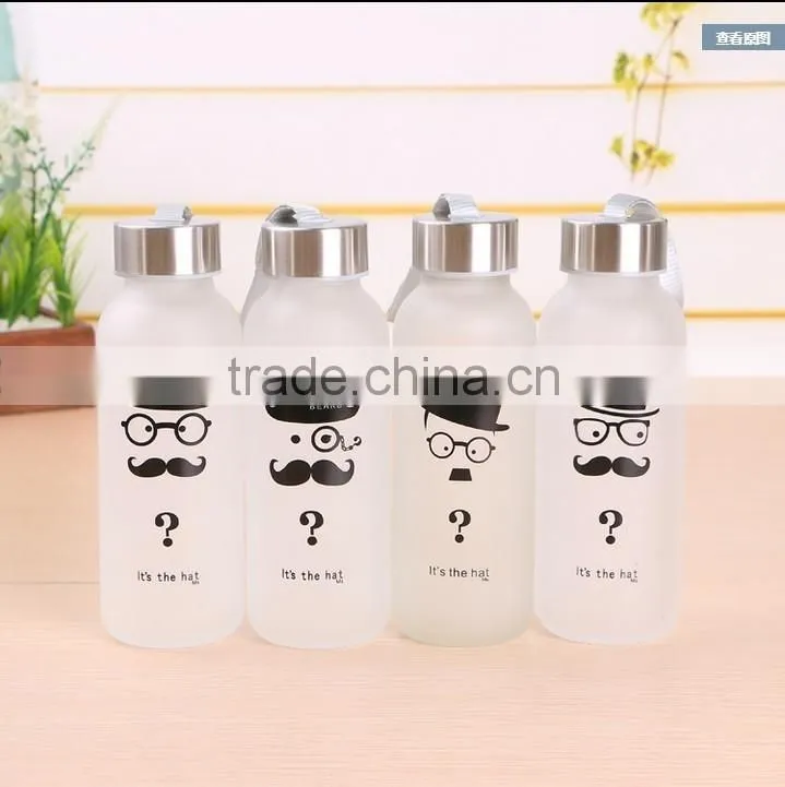 300ml frosted glass water bottle