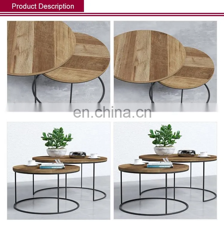 Bauhaus 2 Piece Multi-Coloured Round Nesting Coffee Table