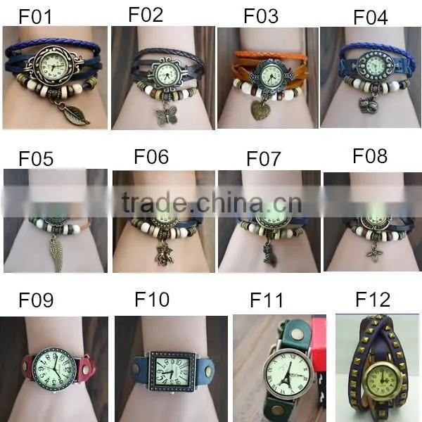 wholesale vintage ladies watch leaf bracelet