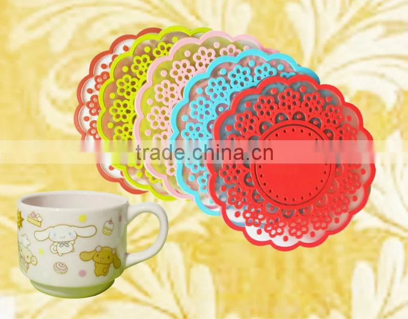 PVC cup pad, decorative PVC table mats for home, cheap beer coaster