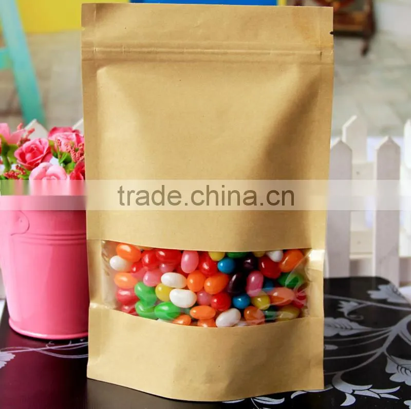 high quality zip top coffee packaging bags kraft paper bag for food