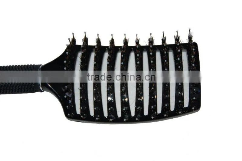 Professional salon fassional plastic and nylon bristle unique curved vent Brush