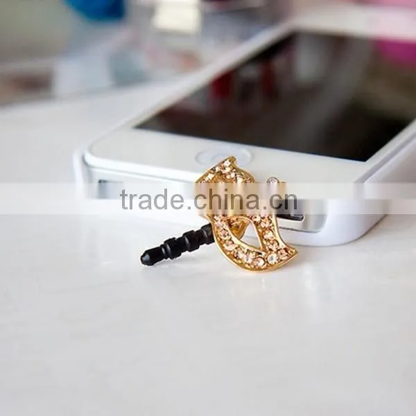 Luxury Crystal Diamond Dust Plugs for Mobile Phones ,Crystal Diamond Dust Plugs for iPhone