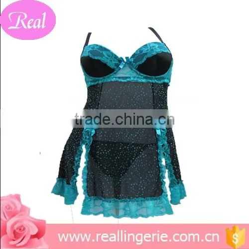 The fashion blue/pink black lingerie / babydoll/thin G-string