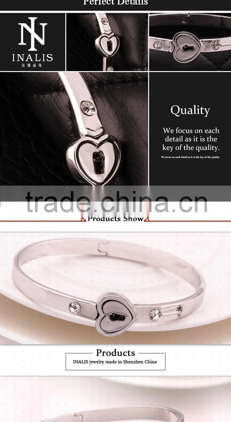 2014 Wholesale Tin Alloy White Gold Plated Ladies Gold Bangle