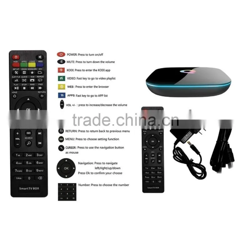 Best Quad Core Android 5.1 TV Box Amolgic S905 2GB Ram 16GB Rom Support Wifi Bluetooth