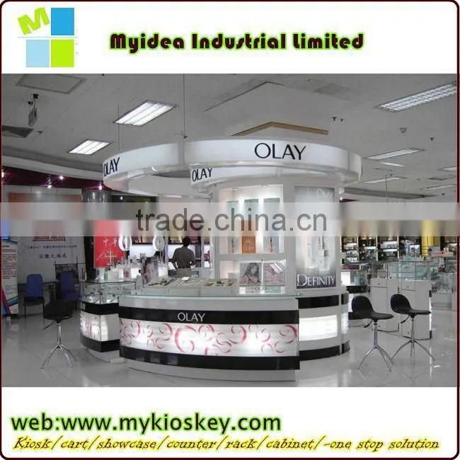2015 new style wooden glass cosmetic display showcase