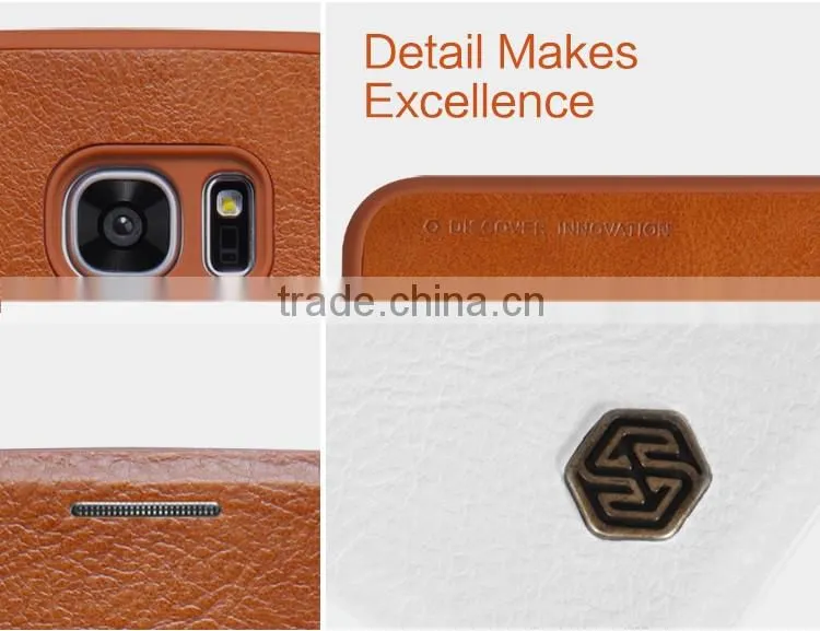 Nillkin Brand Qin Series Luxury Card Holder Case for Samsung S7 Edge Shockproof Flip Leather Case MT-5515