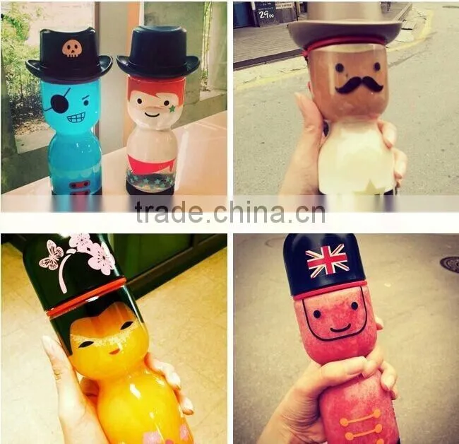 factory-direct plstic hat cup ,unbreakable soda bottles,food grade handy bottles