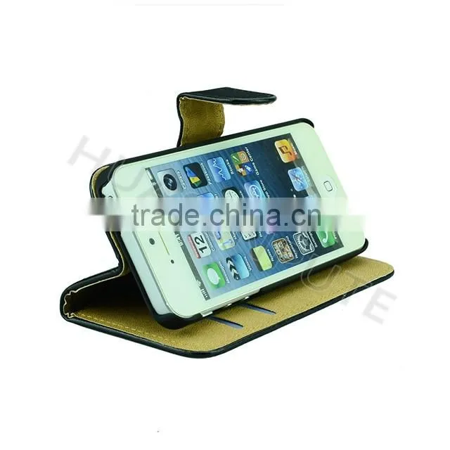 Mixed Color Wallet Leather Case For iPhone5, Flip Leather Case For iPhone5