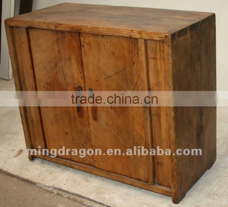 Chinese antique furniture pine wood two door cabinet