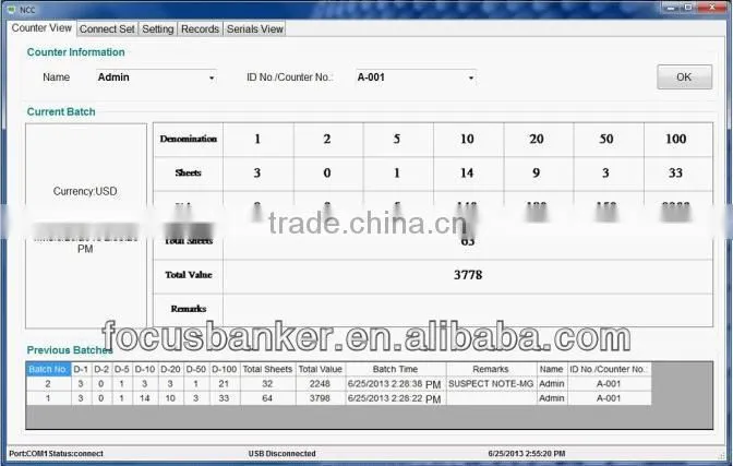 ( hot ! )mix value counting machine/currency counter/money detector with UV MG IR fake note detection for Barbados Dollar(BBD)