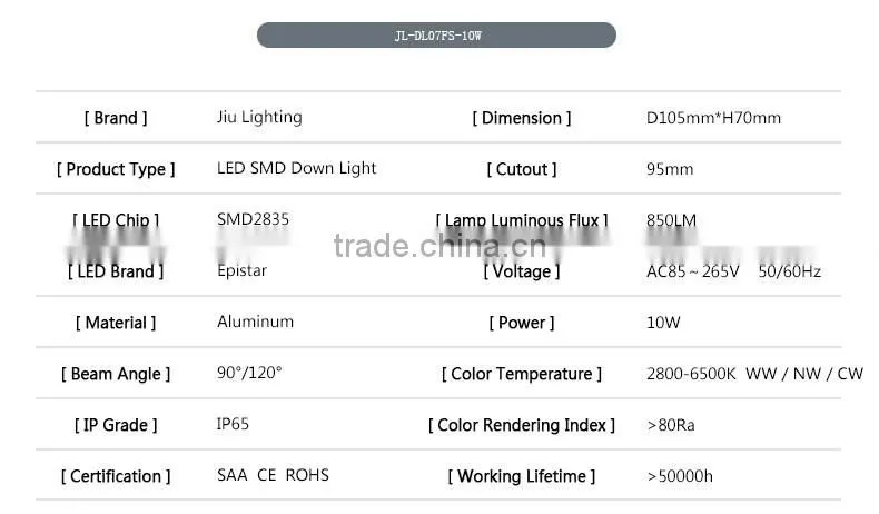 SMD 10w surface mounted led downlight square downlight led ip65 waterproof led downlight