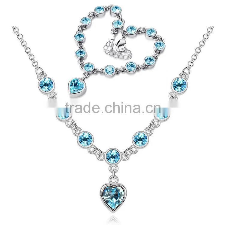 silver exquisite necklace and bracelet with white beads silver jewelry set