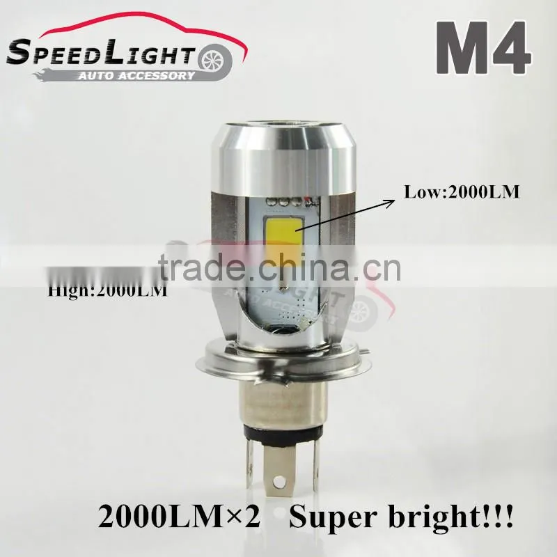 New Arrival M4 Motorcycle LED Headlight H4 20W 2000LM with Hi Low Bean