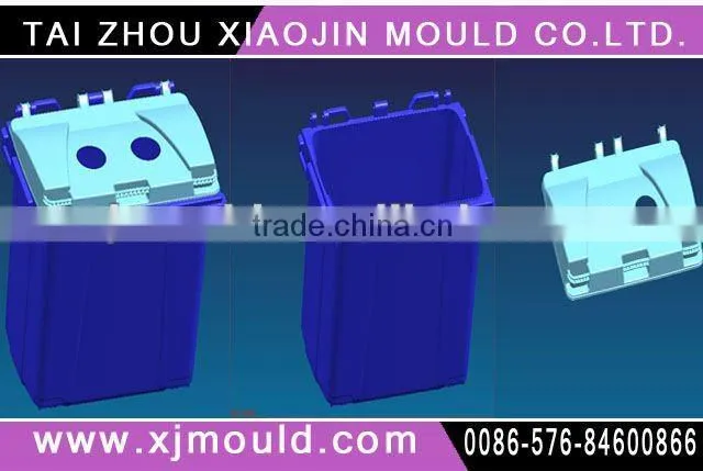 plastic injection garbage bin with pedal and lid moulding