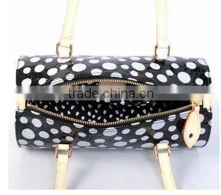 2013 new designer dots leather ladies handbag,hot imported handbags from china
