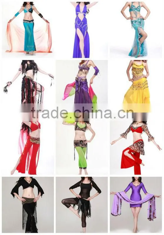 Black Wool Fabric and Red Rope Tassel Tribal Belly Dance costume