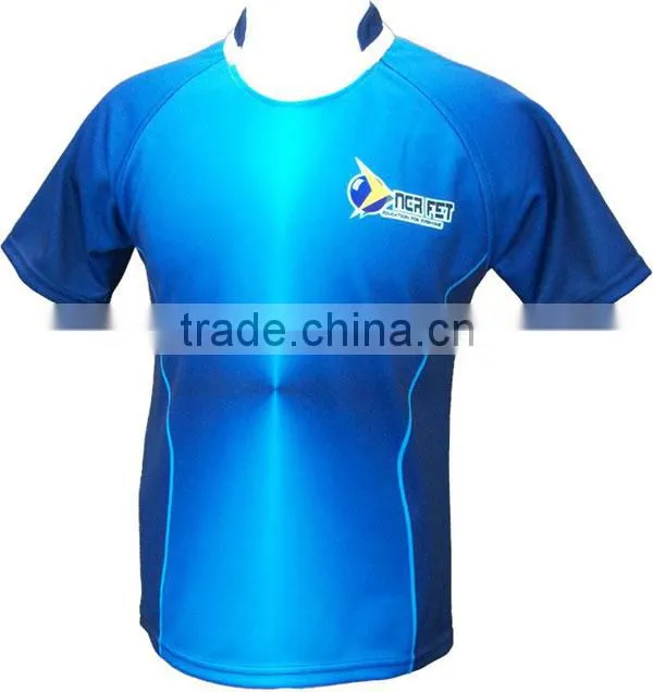 Full sublimation custom made rugby jersey with own logos dark blue