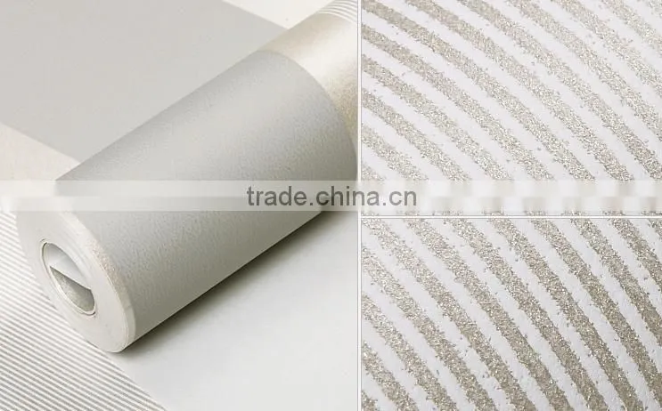 high quality modern non woven stripe wallpaper for living room