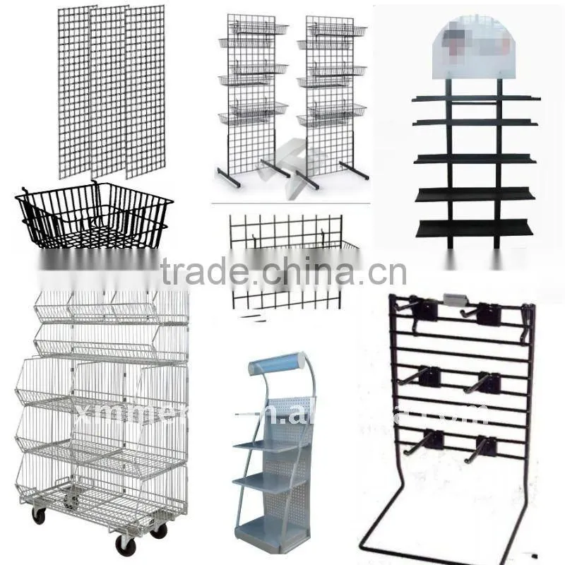 White 4 Sided Retail Metal Hanging Floor Display Peg Hook Spinner Rack 69 in.