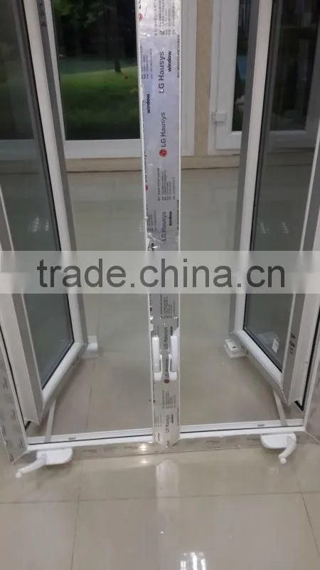 Two panel PVC crank arch grill window,excellent insulation PVC crank opening window,grills design manual crank open window