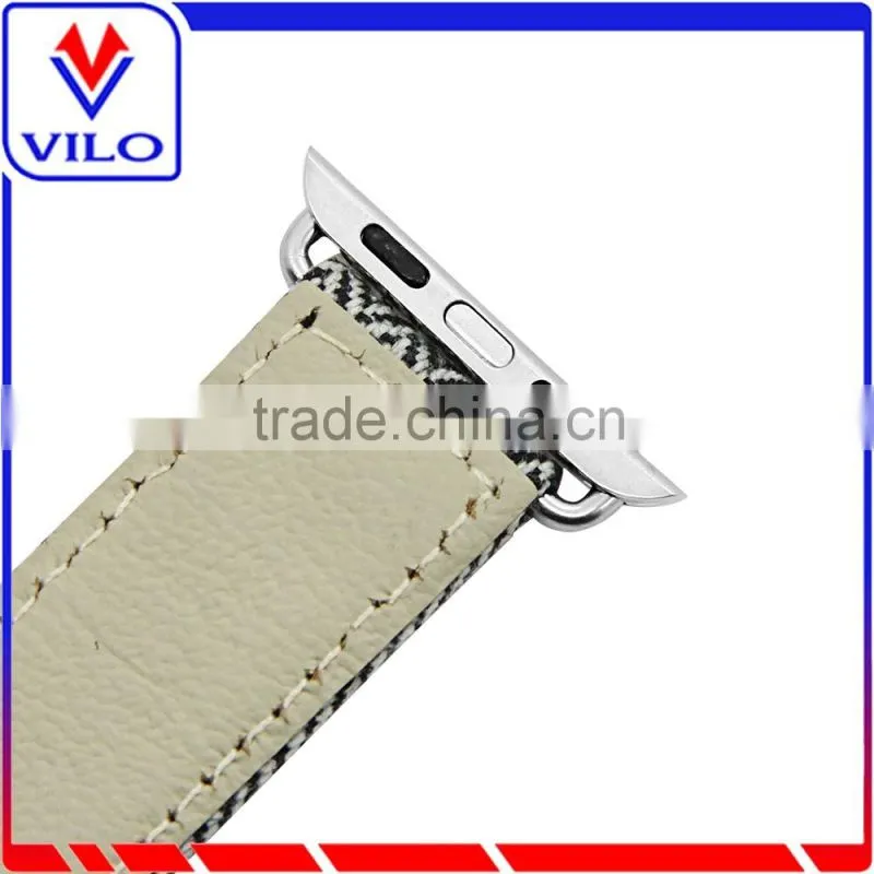 Fashion Genuine Leather Replacement Watch Band Strap with Adapter Clasp For Apple Watch