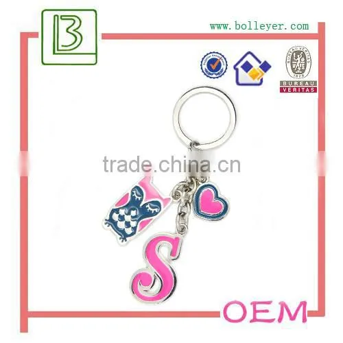 letter number metal keychain