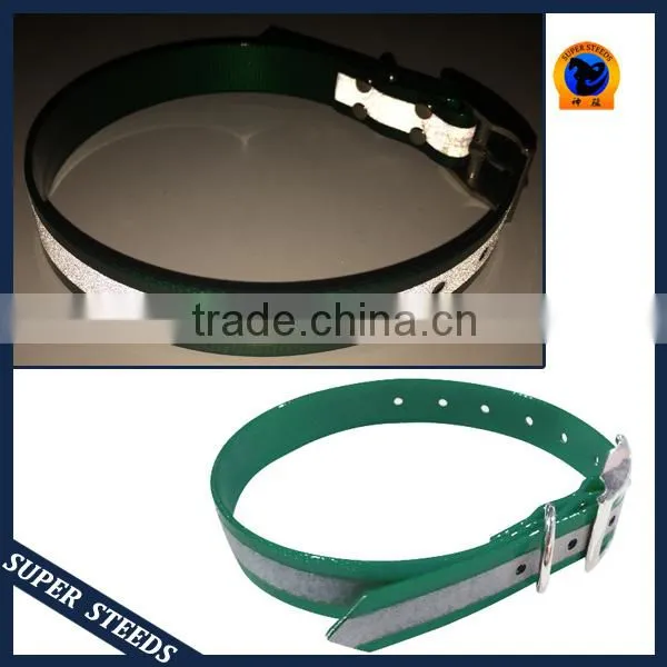 Fluorescent polyurethane pet collar with reflective tape