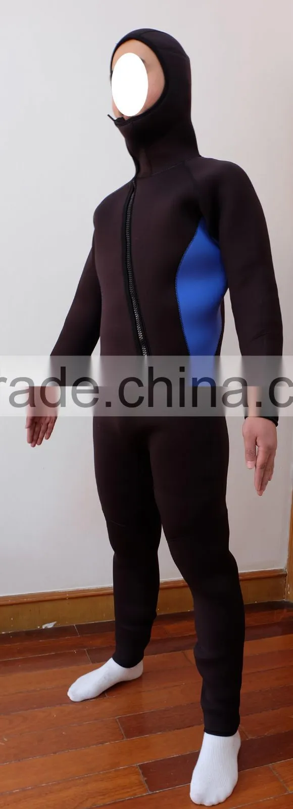 MEN'S 3-7MM 90%Neoprene(SBR) 10%nylon S-XXXXL wetsuit with hood for cold water surfing scuba diving