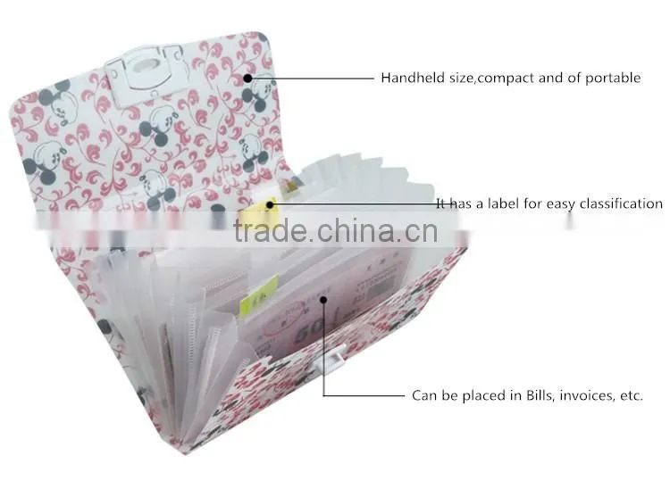 MINI Four patterns Pocket Expanding File office supplies stationery products file folder pp organ file