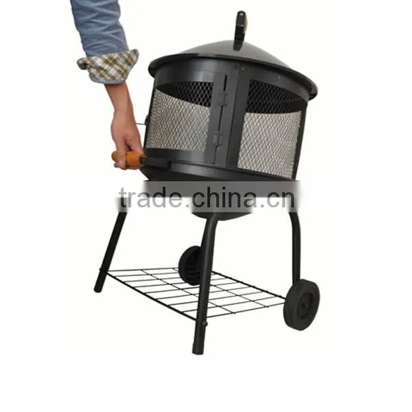 Top Sale outdoor fire pit with wheel