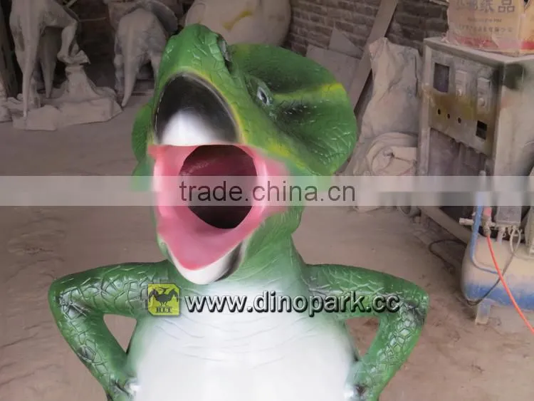 HLT Artistic Dustbin Fiberglass Dinosaur Dustbin For Park