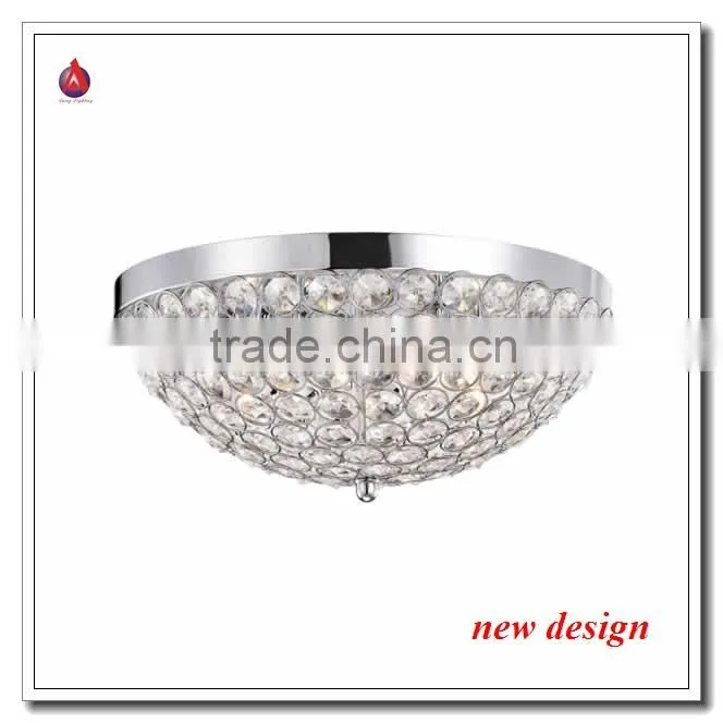 2015 modern crystal ceiling lamp with laser cut hexagon patterned shade
