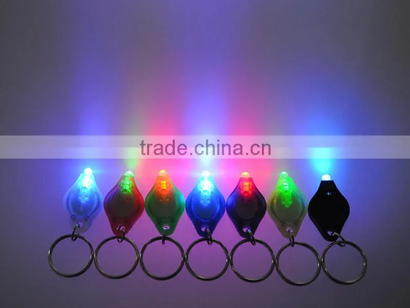 Plastic Multi-Color promotional mini led flashlight keychain factory