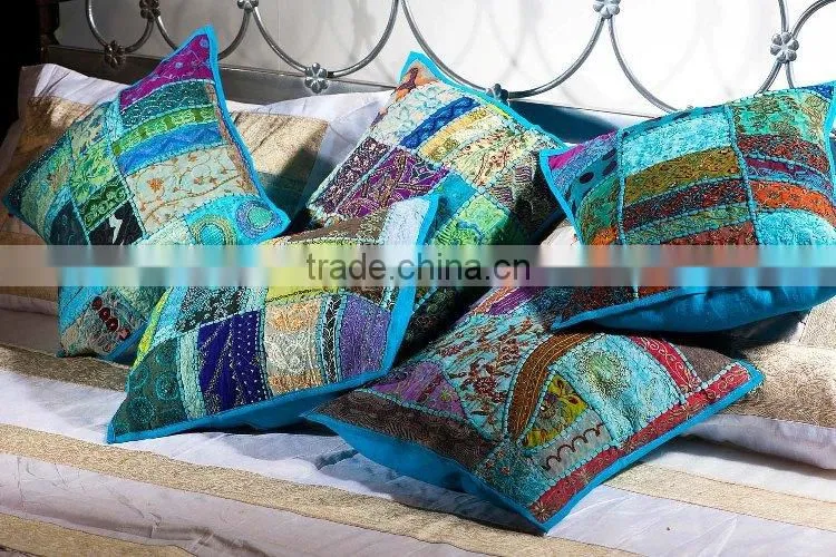 Traditional design mirror work cotton cushion cover 40*40cm