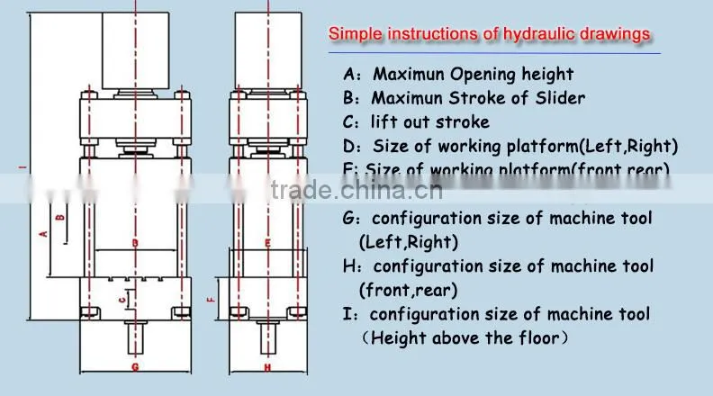 single column single pillar hydraulic press machine 100 ton