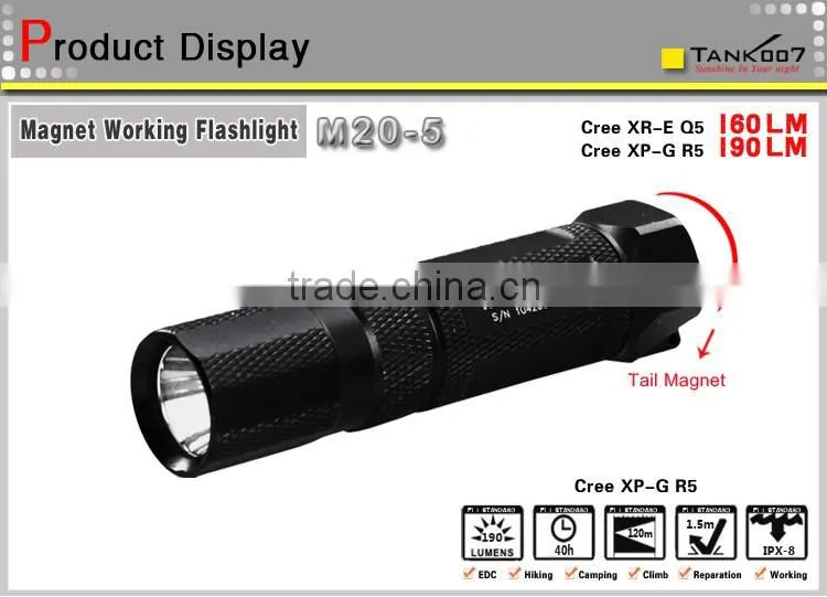 Tank007 M20 waterproof camping torch magnetic working flashlight