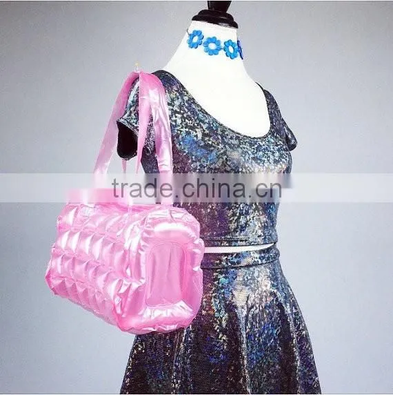 pink inflatable tote bag clear pvc bubble bag