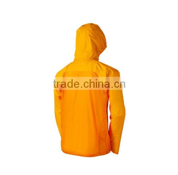 Factory price yellow bright color mens breathable running jacket/rain jacket