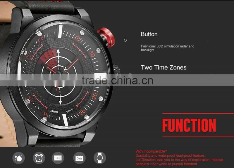 WH5201 WEIDE 2014 Name brand wrist watch code brand watches Big Men Watch with Date Display