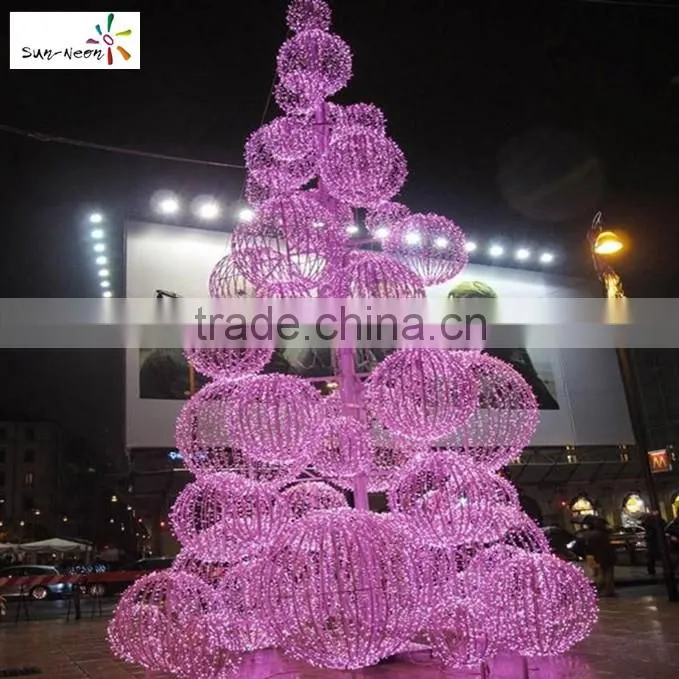 New design holiday time artificial trees with ball in different size with high quality make ball tree nice christmas wire tree