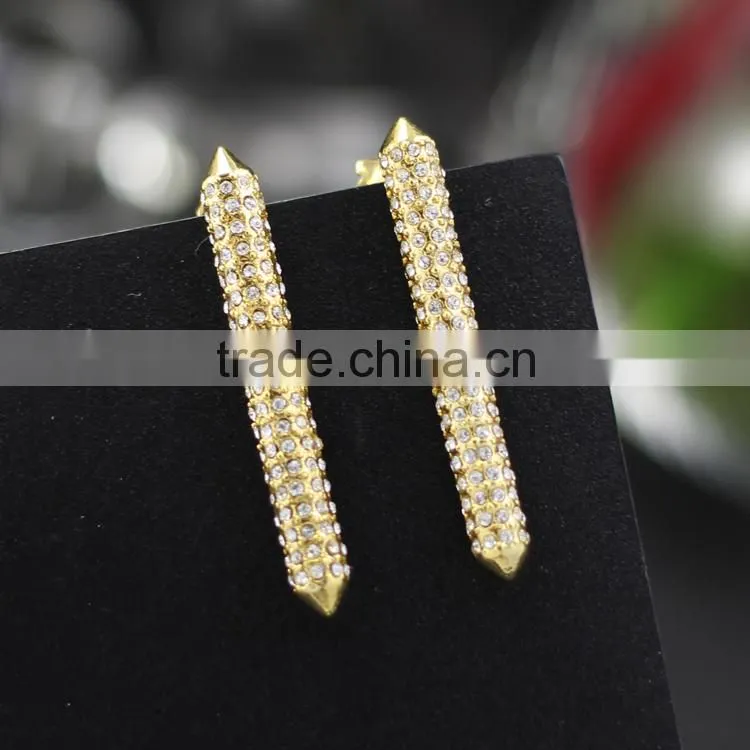 Kingman fashion gold earring models with shiny crystal