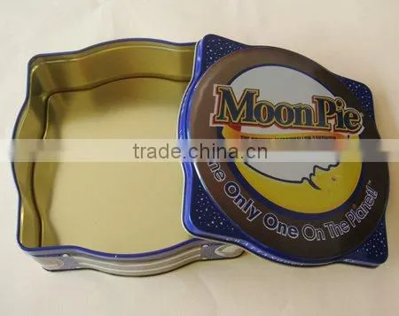 Cute irregular packing tin box for cookies
