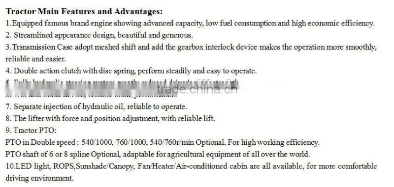 2016 best selling High quality 40HP Farm Tractor with ISO,CE,PVOC,COC,OECD certificates