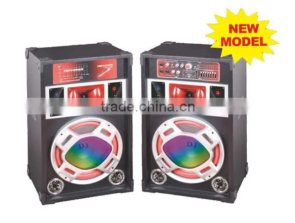China 12 inch active audio amplifier with mic acoustic 2.0 professional speaker