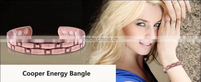 Wholesale fashion new design health jewelry cooper cuff bio magnetic bracelet bangles