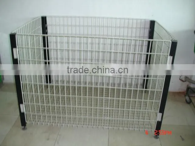 Steel Wire Folding Rolling Trolley Tool Cart for Warehouse Logistic Workshop
