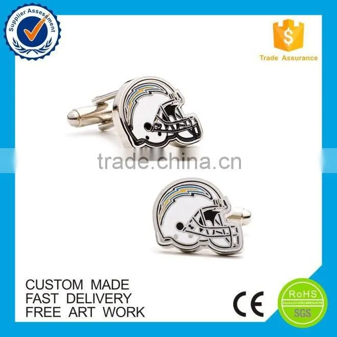 Customized compass logo metal epoxy enamel cufflinks